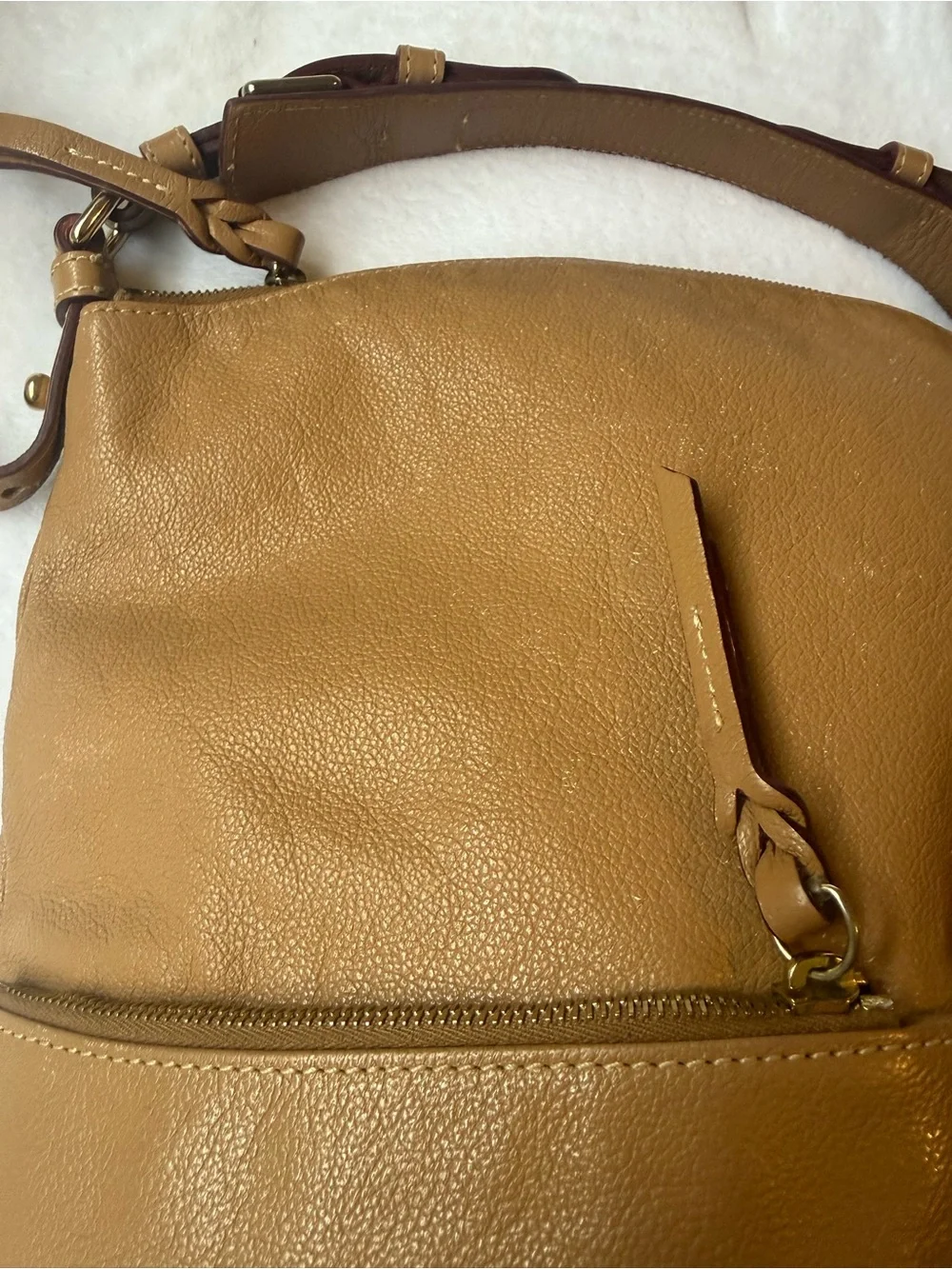 Dooney & Bourke Camel/Tan Leather Shoulder Hobo Bag